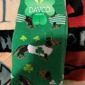 2 pack Dachshund St. Pattys socks. NWT
